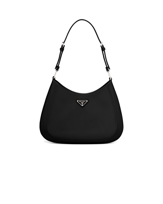 Prada Prada Cleo Brushed Leather Shoulder Bag Black | 53ELCNYHF