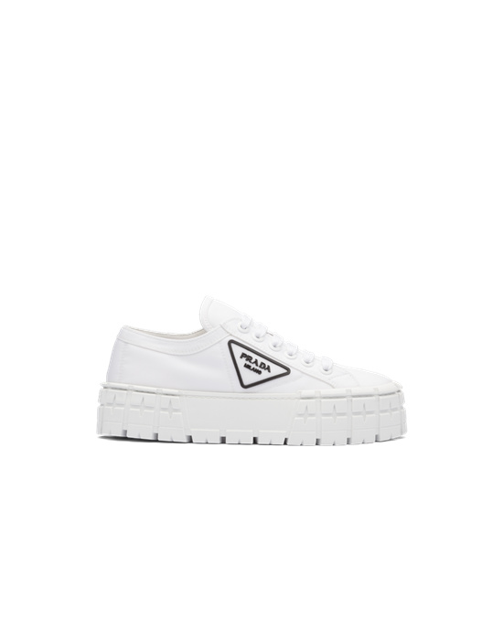 Prada Nylon Gabardine Sneakers White / Black | 01BTOPMIG