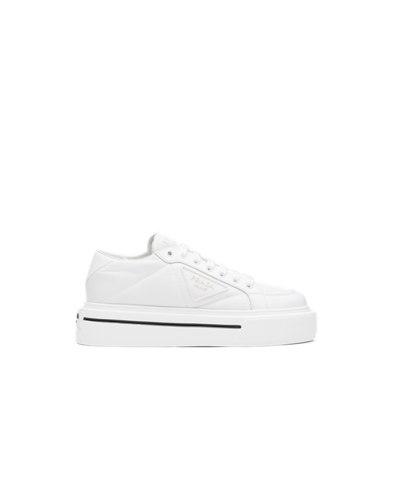 Prada Prada Macro Re-nylon And Brushed Leather Sneakers White | 35QKSXTVD